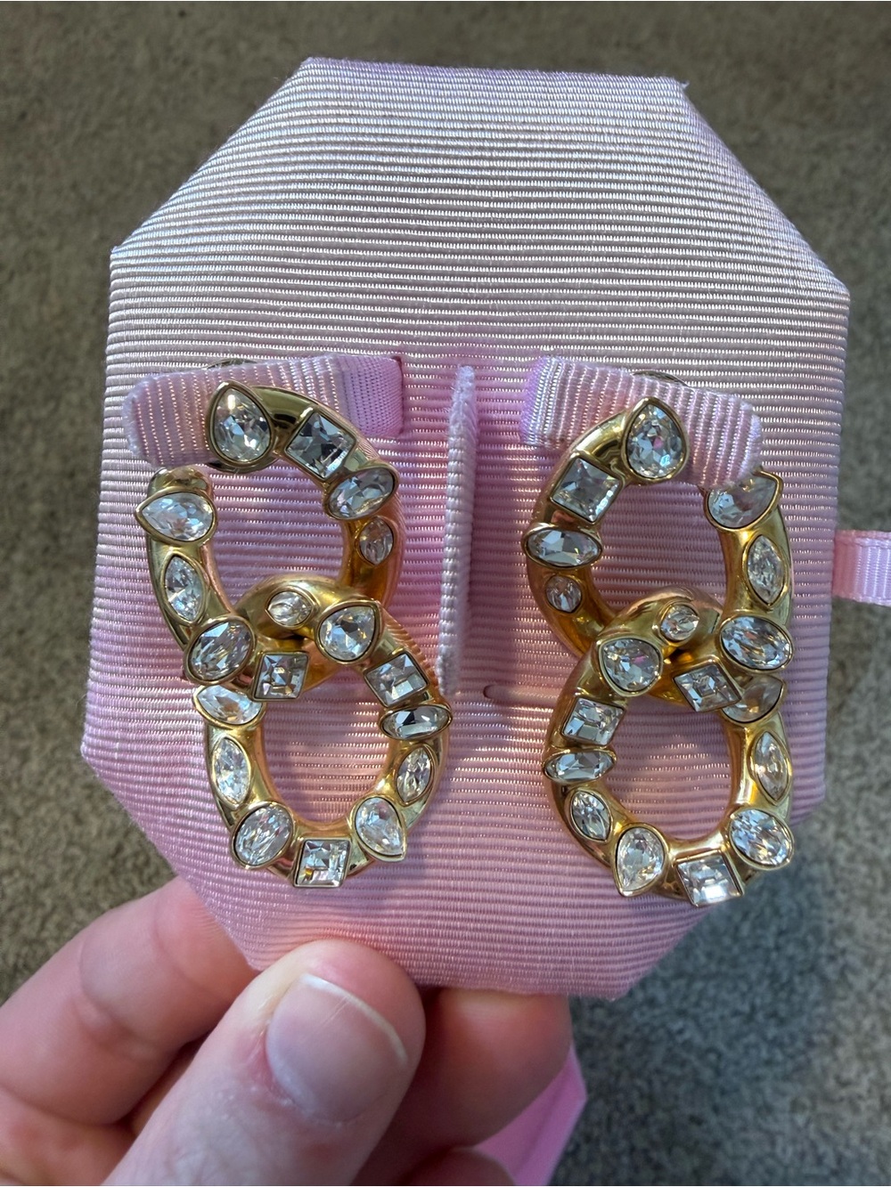 Swarovski Dextera Gold Double Loop Earrings